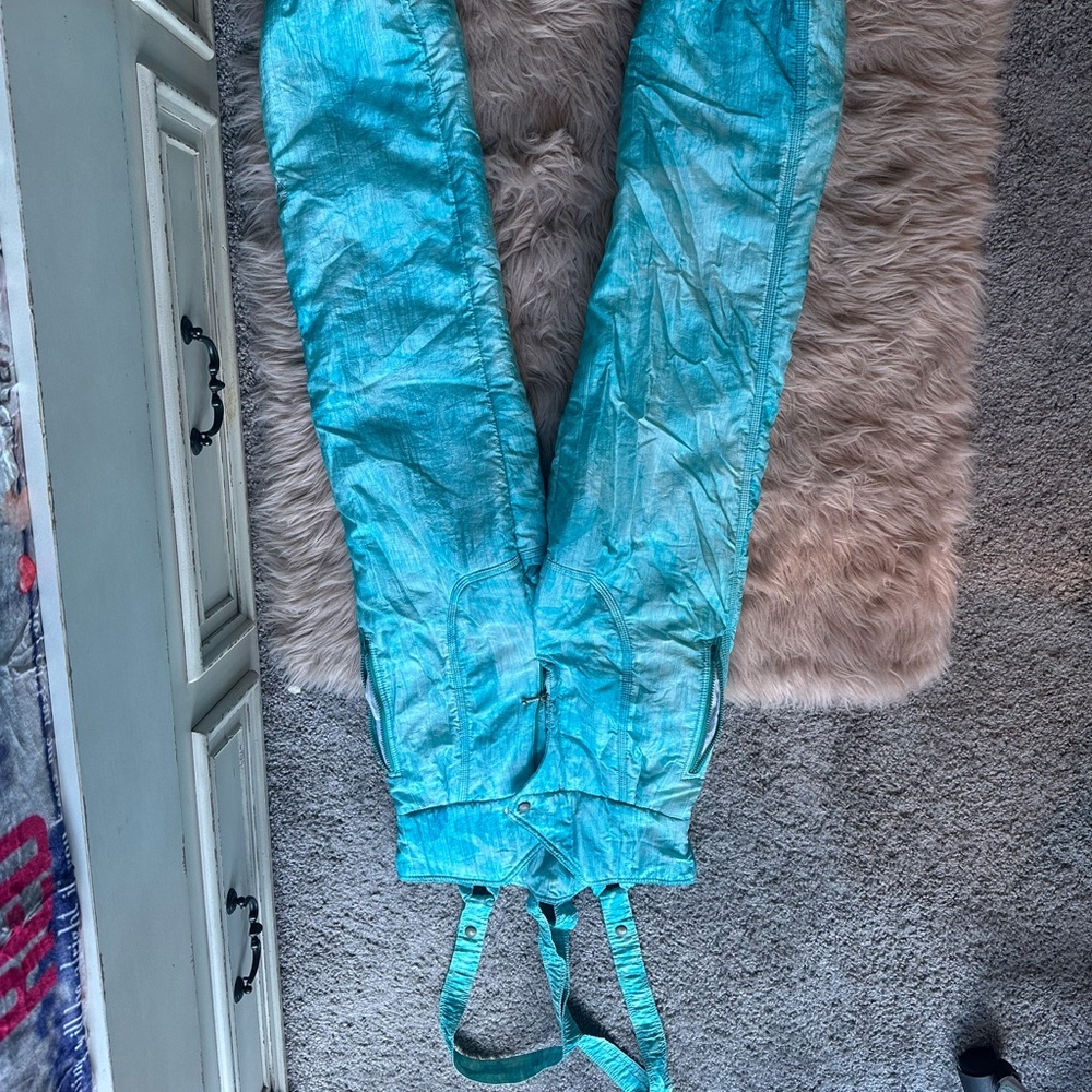 Turquoise Snow Pants with Straps